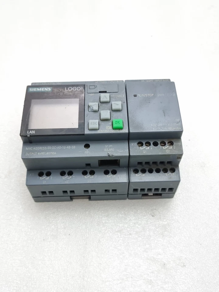 Siemens 6ED1052-1MD00-0BA8 Logo Plc With 6ED1055-1MB00-0BA2 Expansion Module